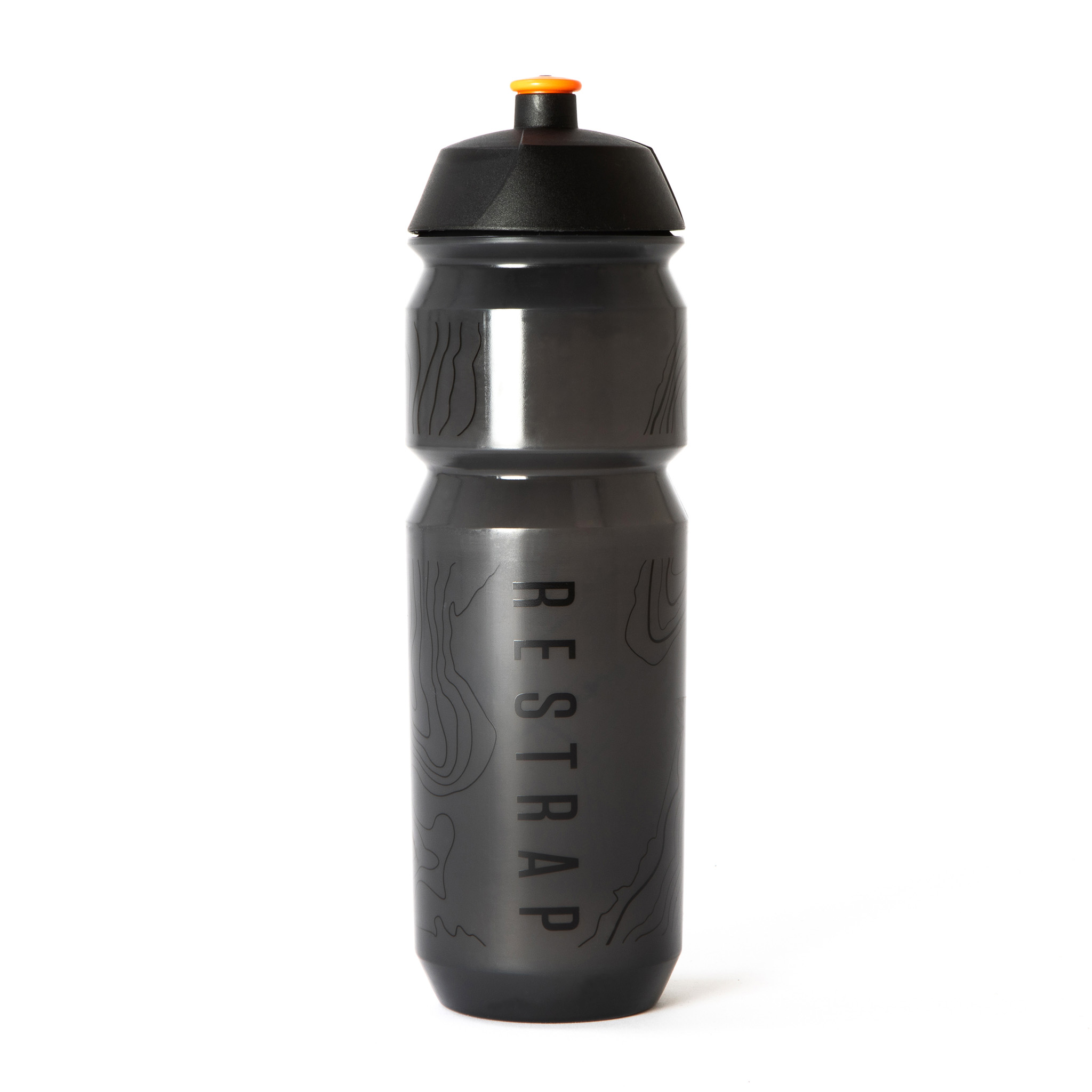 Restrap Contour Design Water Bottle, 750ml, Smoke/Orange