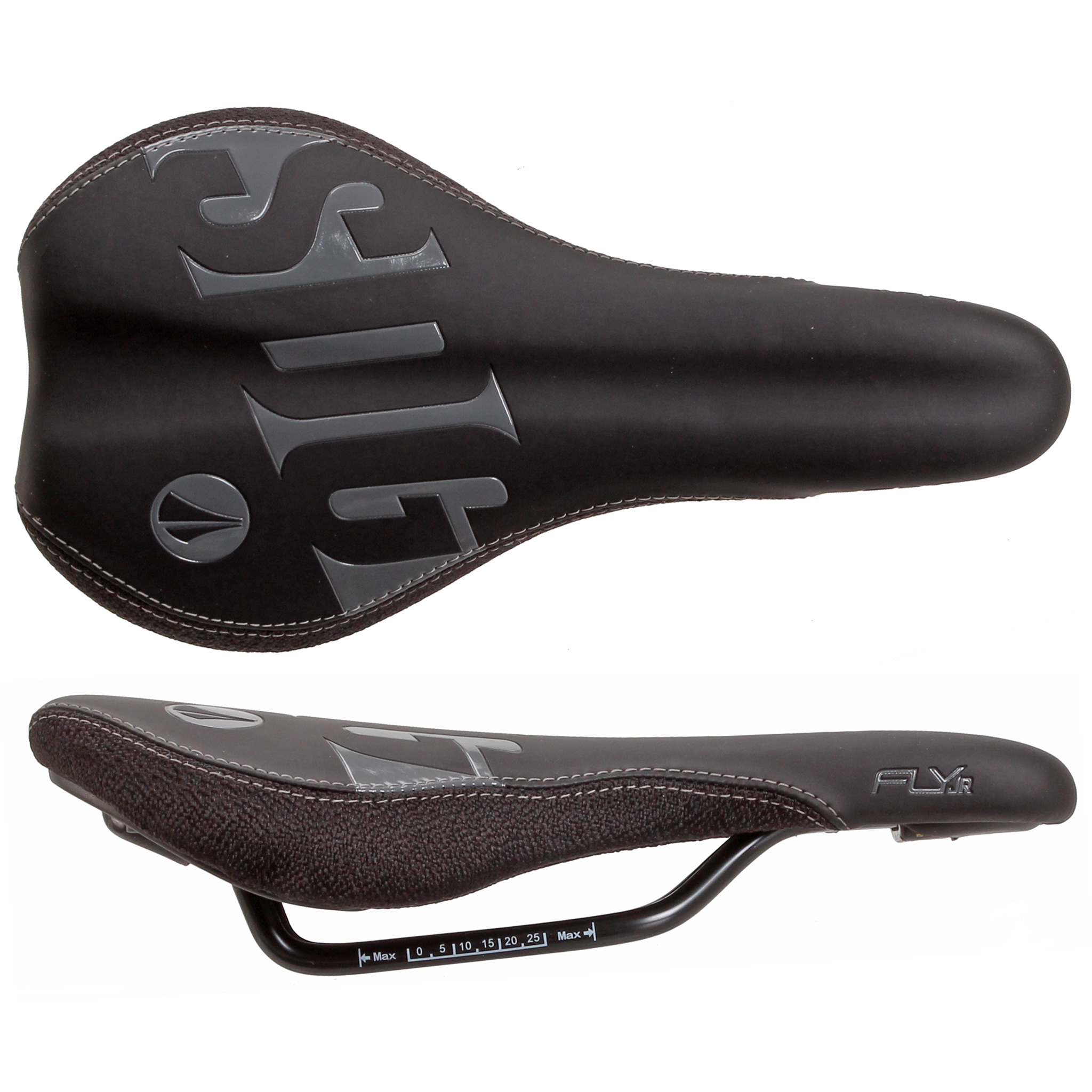 SDG Fly Jr Saddle, Steel Rails -Blk/Blk