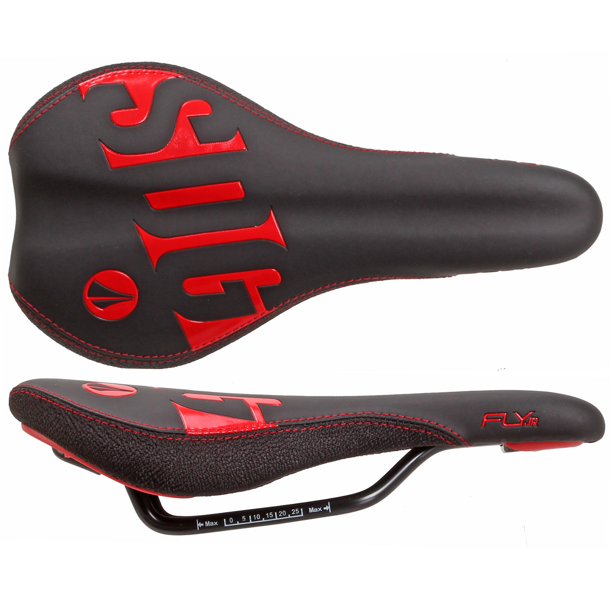 SDG Fly Jr Saddle, Steel Rails - Blk/Red