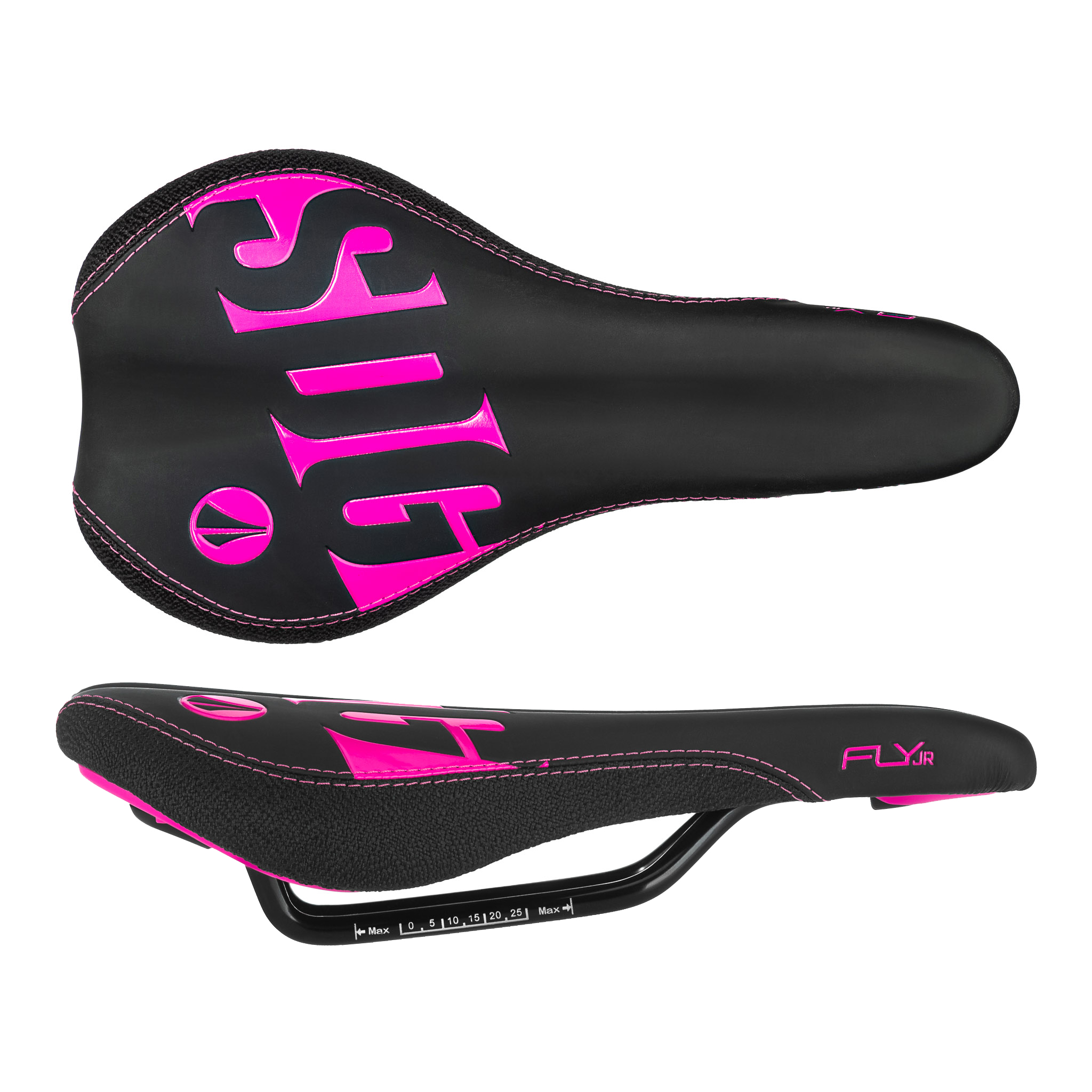 SDG Fly Jr Saddle, Steel Rails - Blk/Pink