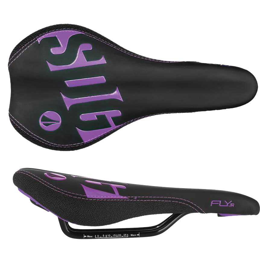 SDG Fly Jr Saddle, Steel Rails - Blk/Purple