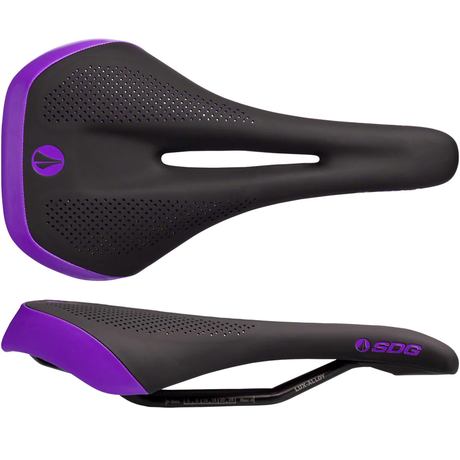 SDG Allure V2 Saddle, Lux-Alloy Rails, Black/Purple