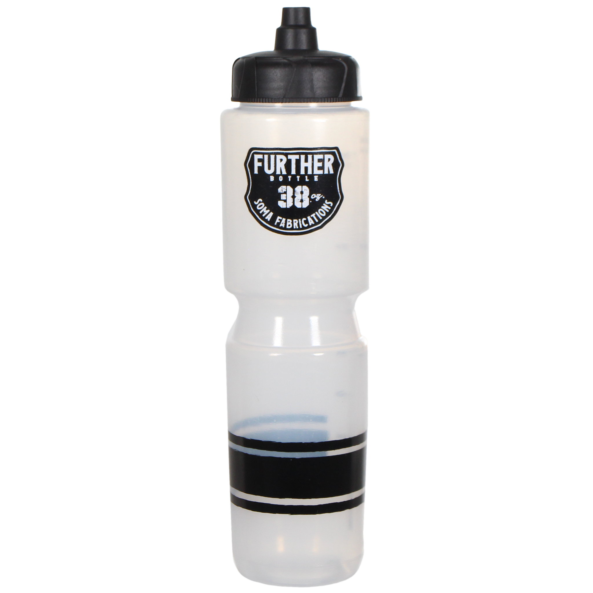 Soma Further Auto Valve Water Bottle, Clear/Black, 36oz