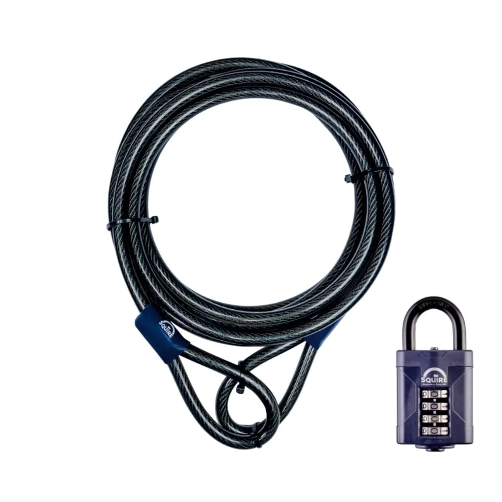 Squire Combi (12c/10m) Combo Padlock/10m Cable 