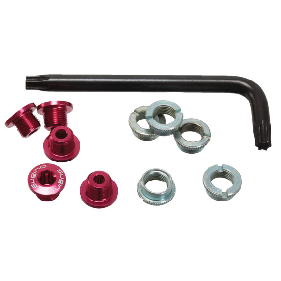 Sugino Alloy Outer Chainring Bolt Set, Single - Red