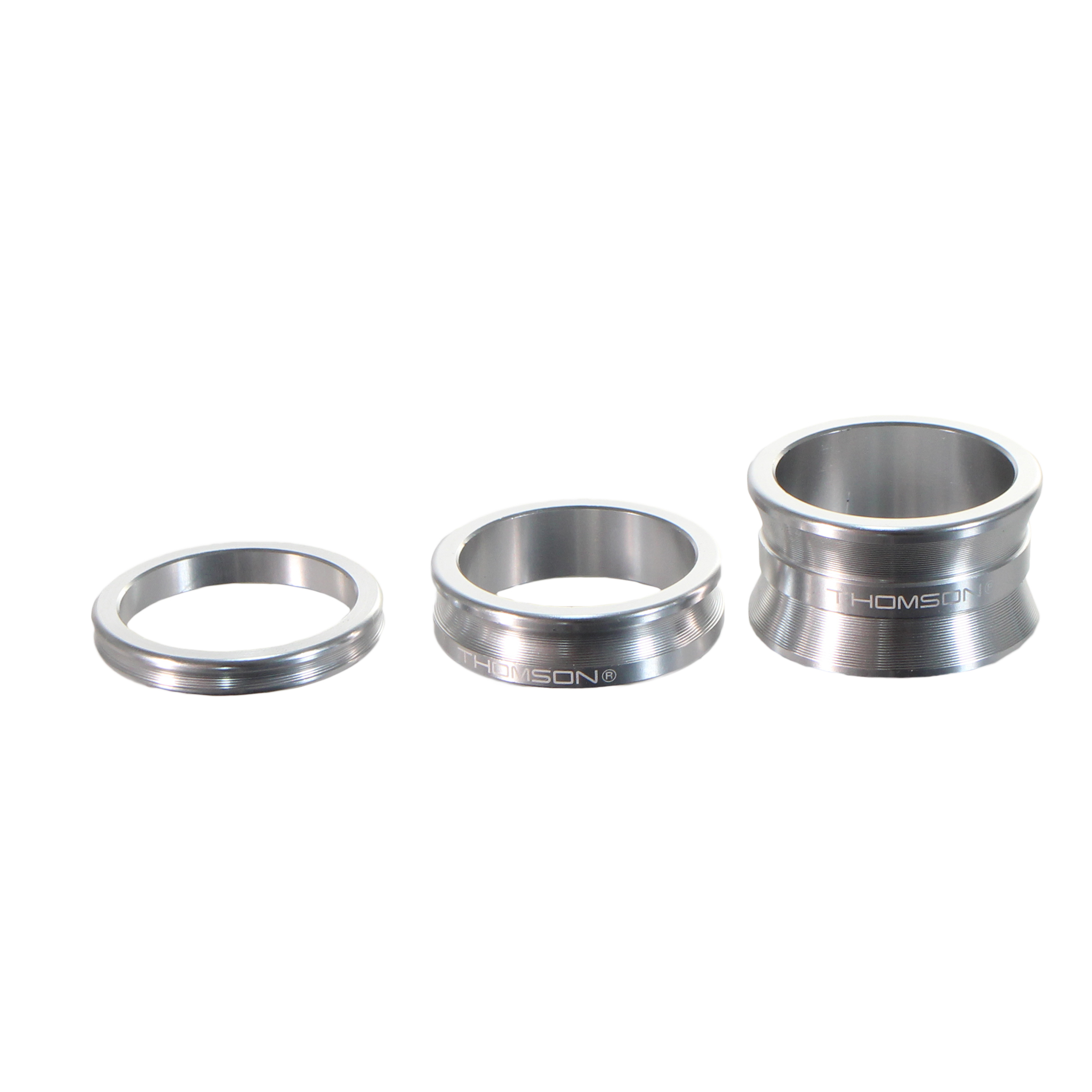 Thomson Aluminum Headset Spacer Pack, 1-1/8", Silver, 3/Count