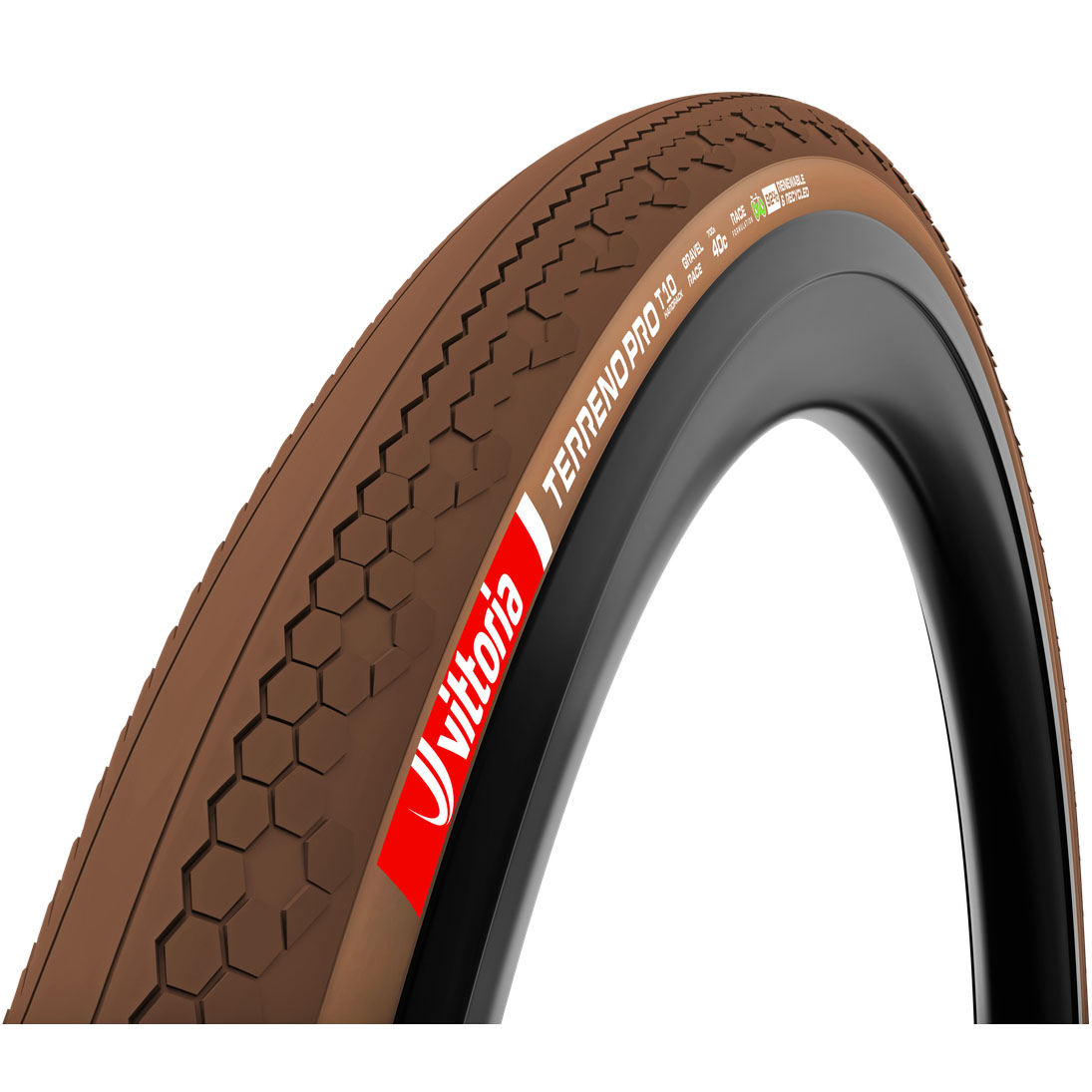 Vittoria Terreno Pro T10 Hardpack Race Tire, TLR, 700x40, Brown