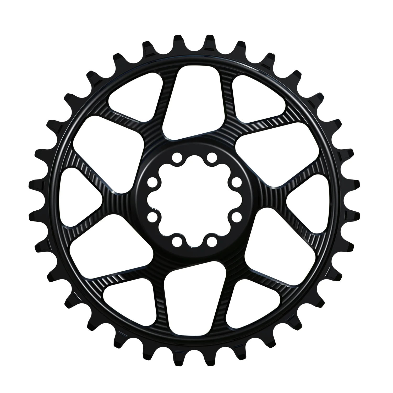 Works Components Round Chainring, SRAM 8-Bolt, 40T, 6mm Offset, Blk