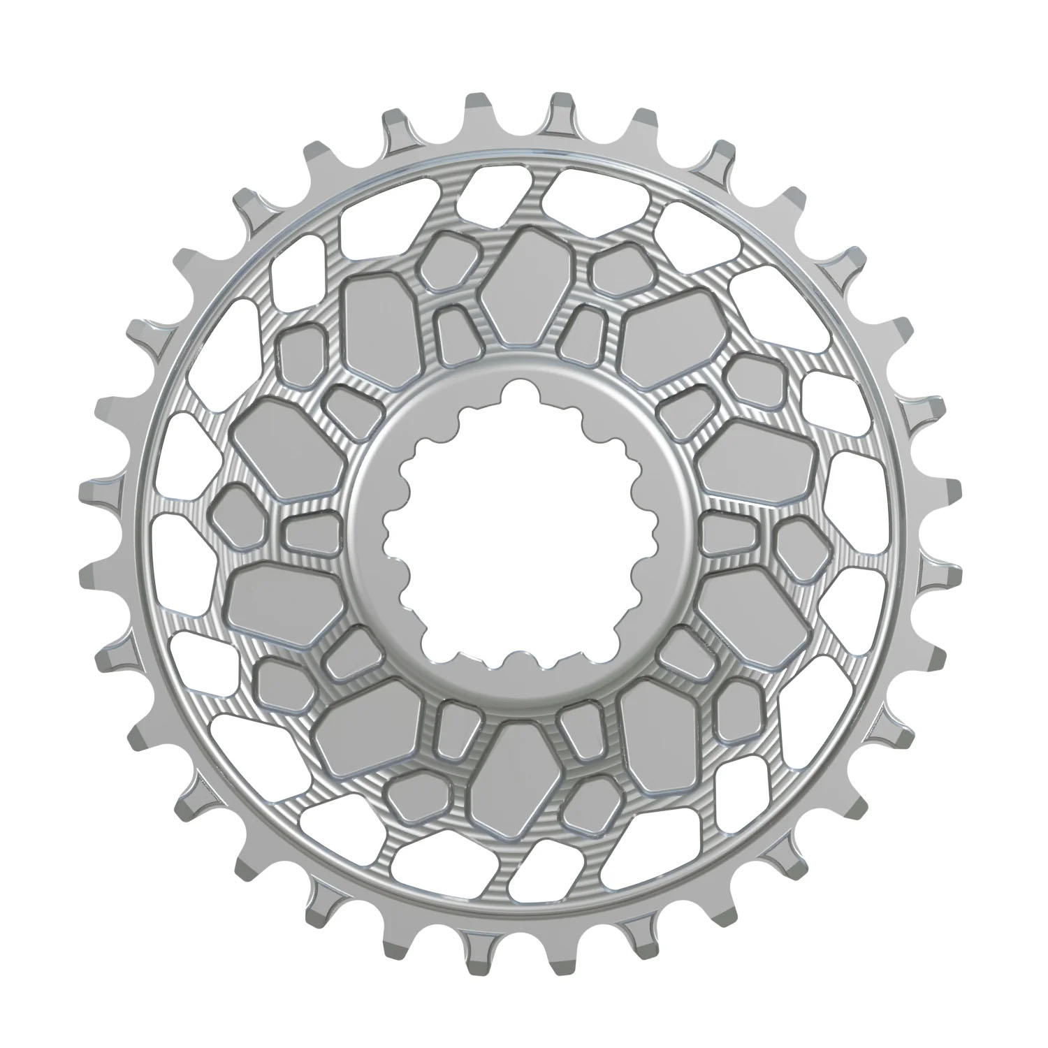 Works Components GEO Chainring, SRAM 3-Bolt, 30T, Boost 3mm, Slv