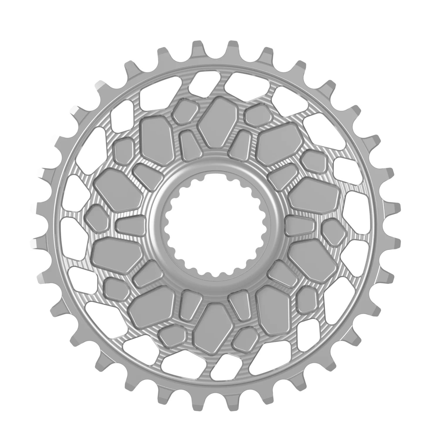 Works Components GEO Chainring, Shimano DM, 32T, Boost 3mm, Slv