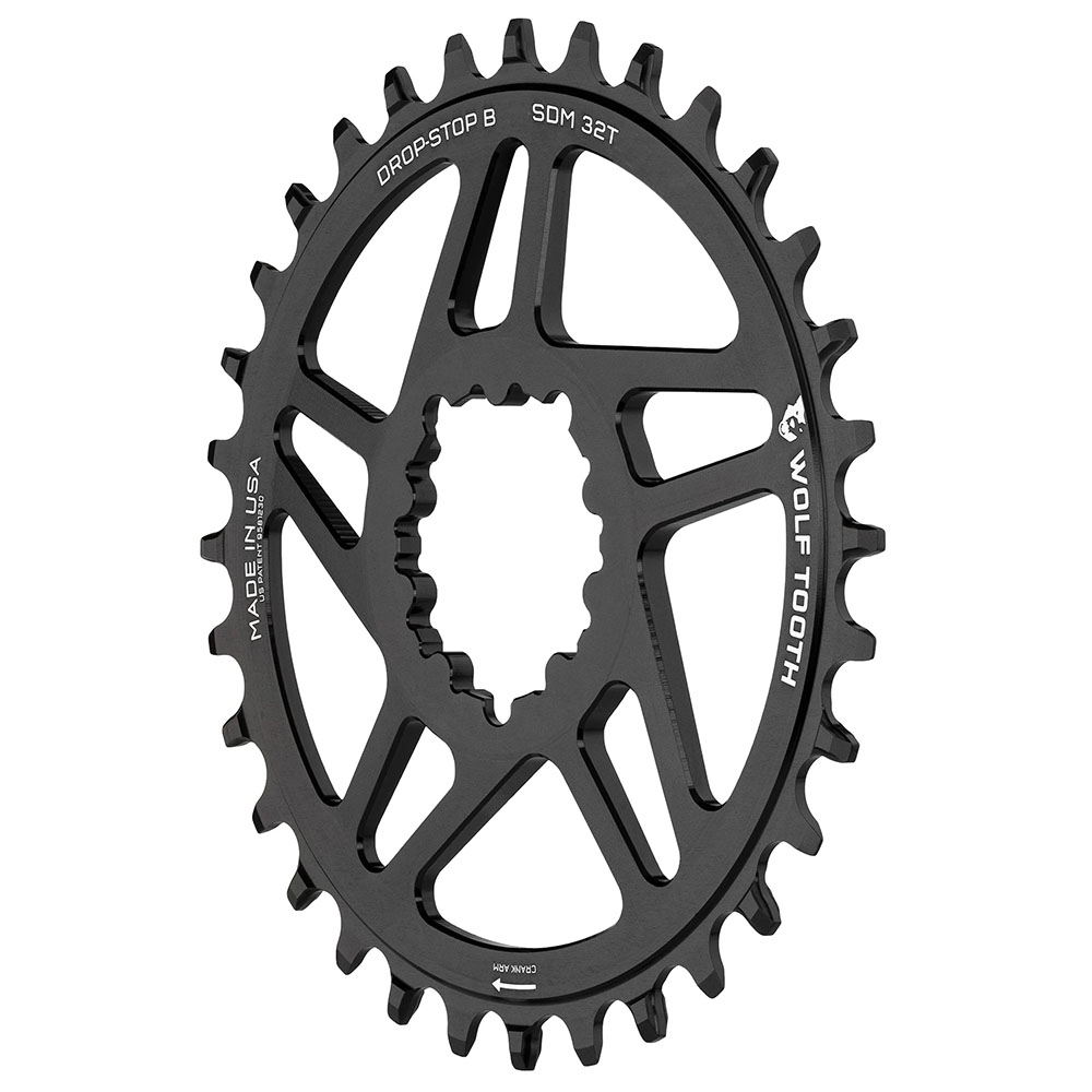 Wolf Tooth Components 0-Offset 3-Bolt Chainring (DropStop-B), 32T, Black