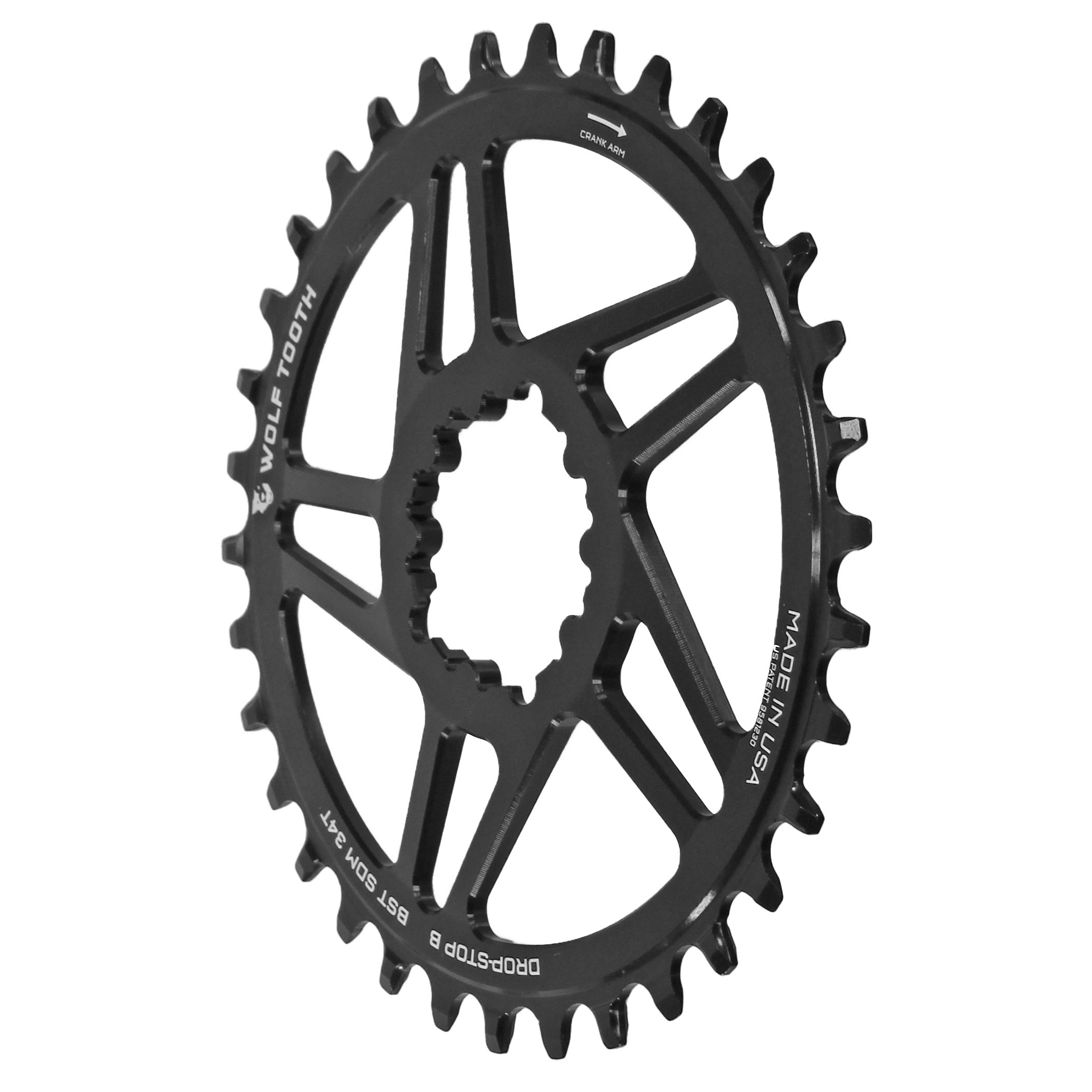 Wolf Tooth Components 3-Bolt Boost Chainring (DropStop-B), 32T, Black