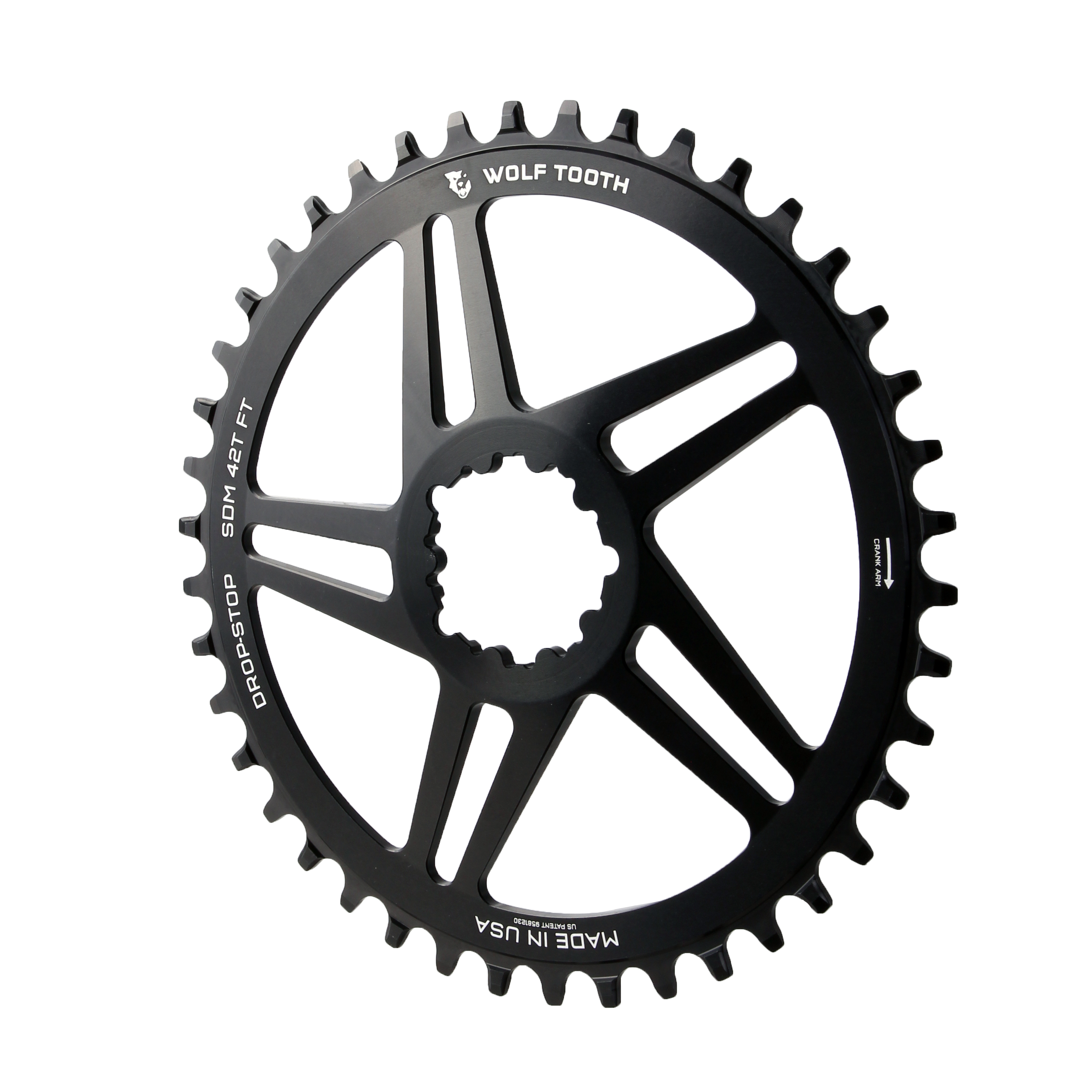 Wolf Tooth Components CX/Gravel SRAM (Flat Top) Direct Mount Ring, 42T, Blk