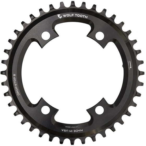Wolf Tooth Components 107 BCD Road Chainring (Flat Top), 38T, Blk