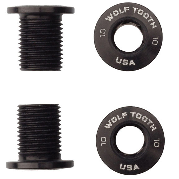 Wolf Tooth Components Single Chainring Bolts for Threaded 104x30t, 4pc, Blk