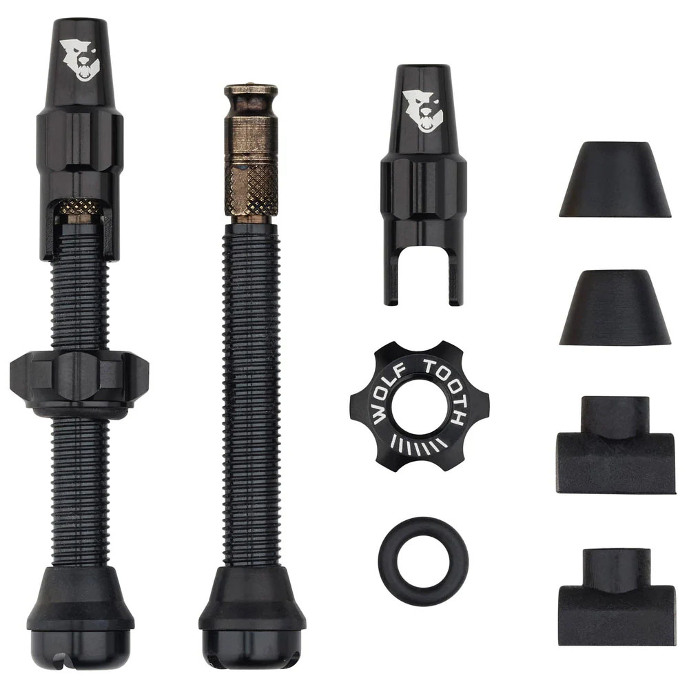 Wolf Tooth Components Tubeless Valve Stem Kit, Clik Valve, 44mm, Black