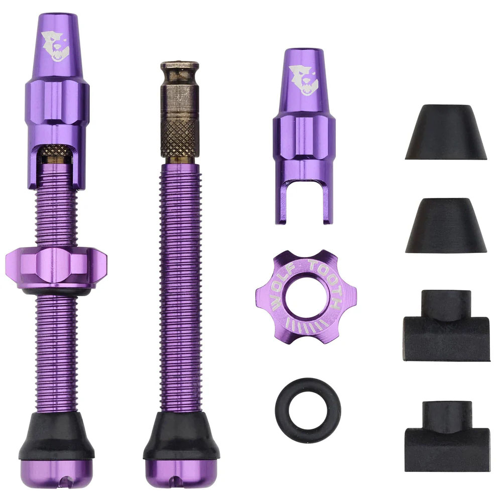 Wolf Tooth Components Tubeless Valve Stem Kit, Clik Valve, 44mm, Ultraviolet