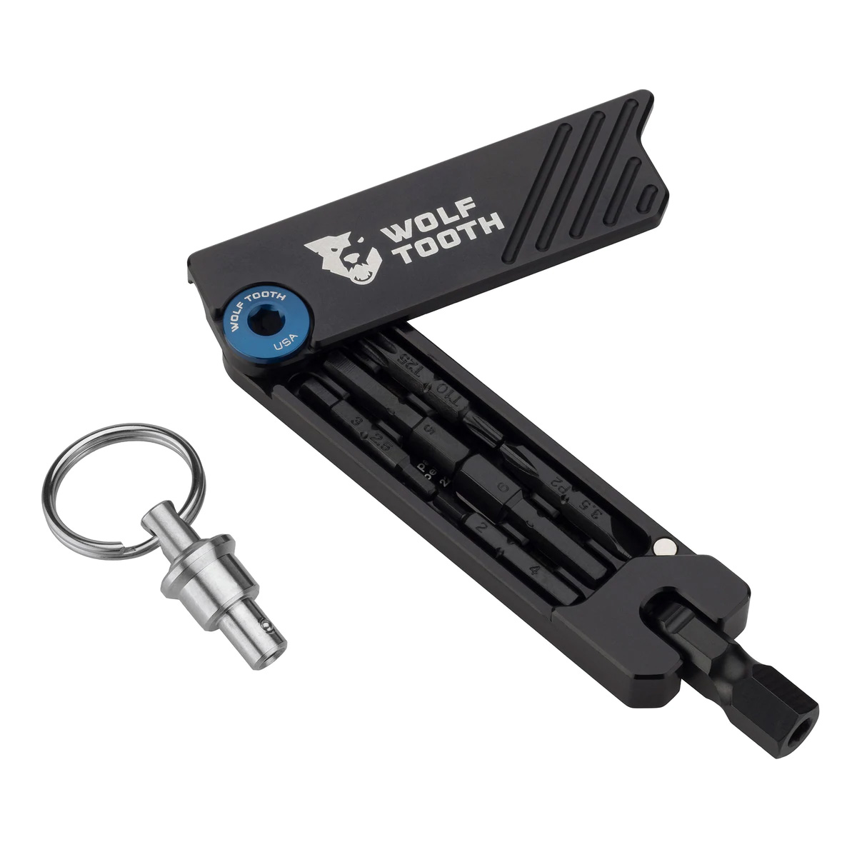 Wolf Tooth Components 6-Bit Hex Wrench Multi-Tool w/ Key Ring, Blue