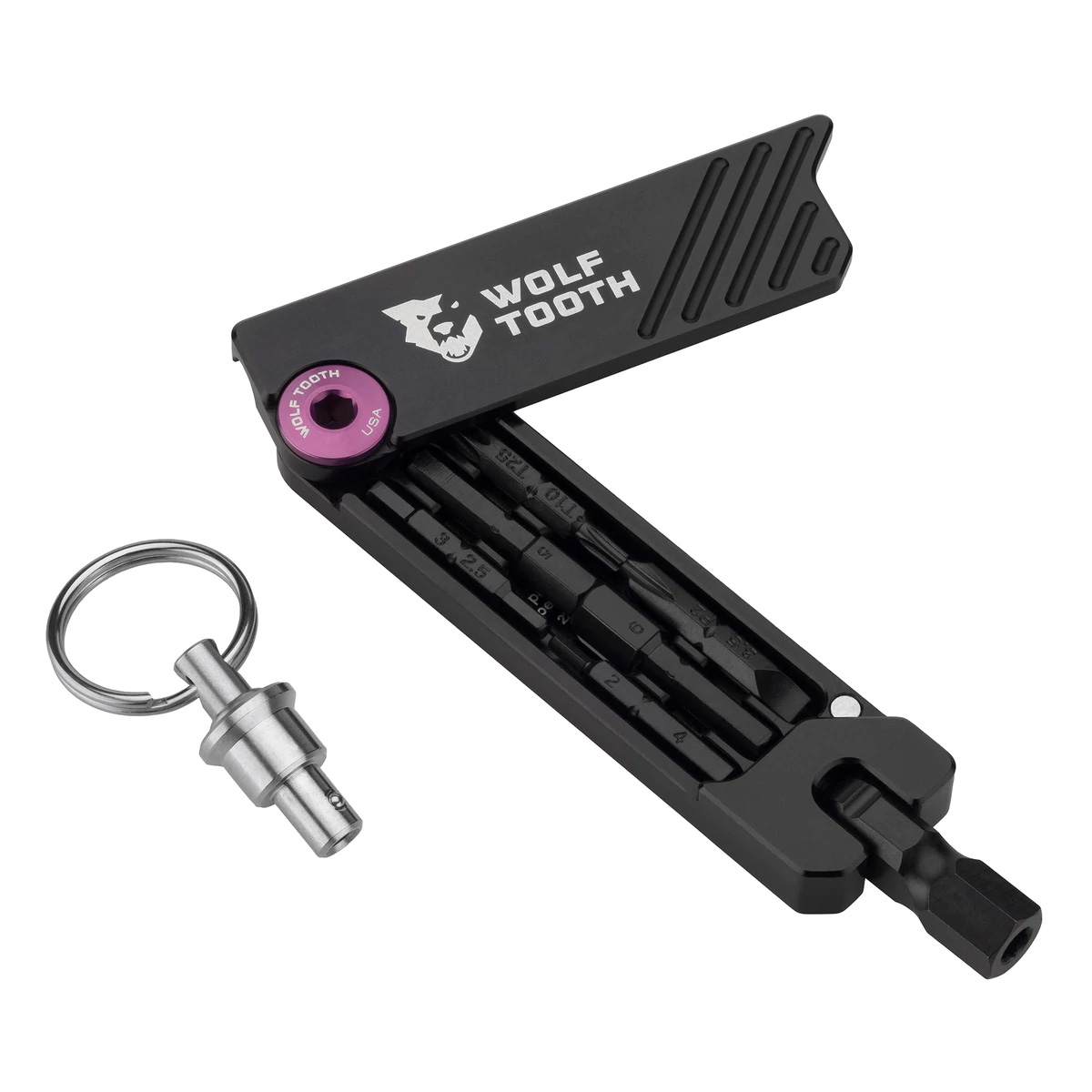 Wolf Tooth Components 6-Bit Hex Wrench Multi-Tool w/ Key Ring, Purple