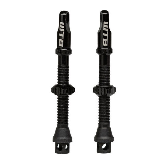 WTB TCS Alloy Max-Flow Presta Valve Stem, 44mm, Blk, Pair