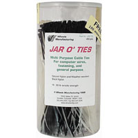 Wheels Mfg Zip Tie Kit, 8" 600pcs - Black/Clear