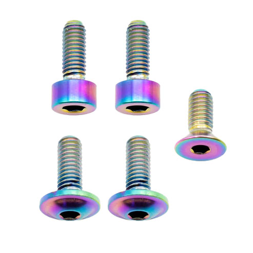 Better Bolts Fox 34 Fork Ti Bolt Kit, Fit4/GripSL, Rainbow, 5/Count