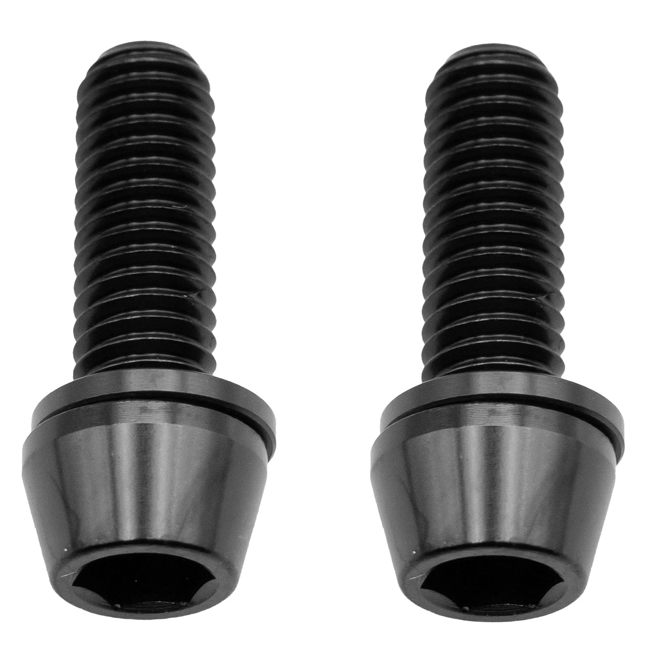 Better Bolts Ti Post Mount Caliper Bolts, 18mm, Black, 2/Count