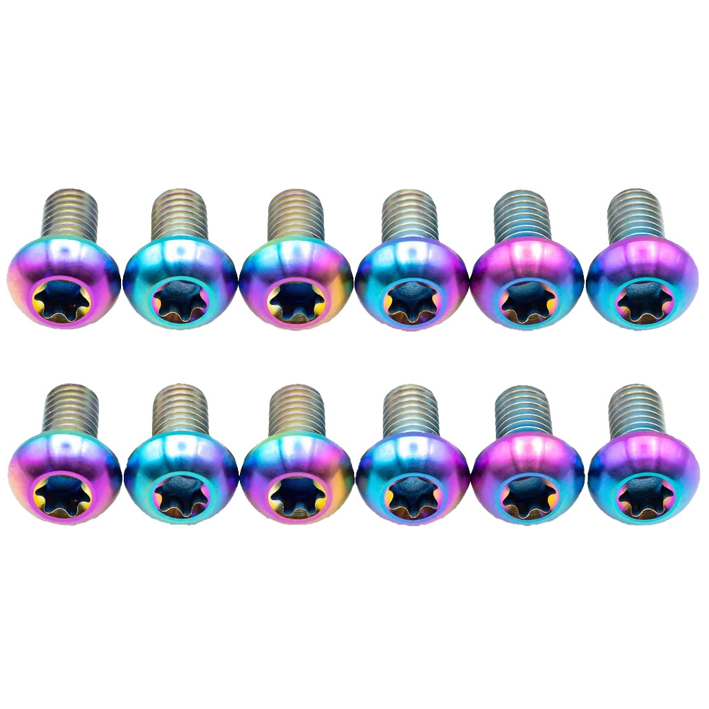 Better Bolts Titanium Buttonhead Rotor Bolt Kit, Rainbow, 12/Count