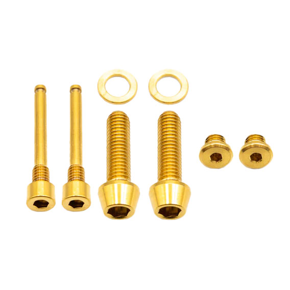 Better Bolts Shimano Brake Ti Bolt Kit, SLX/XT/SAINT, Gold