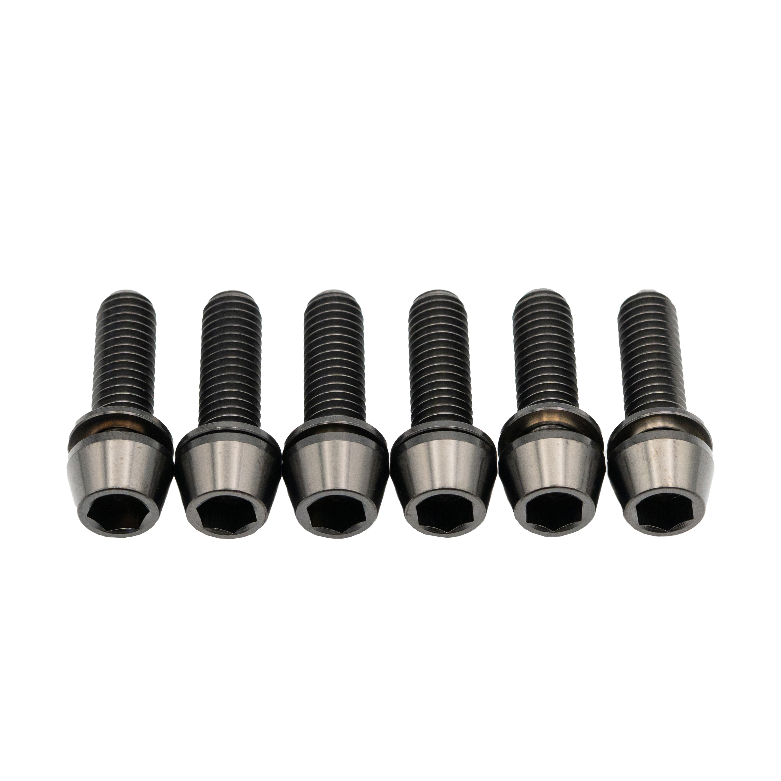 Better Bolts Deity Copperhead Ti  Stem Bolt Kit, Black, 6/Count