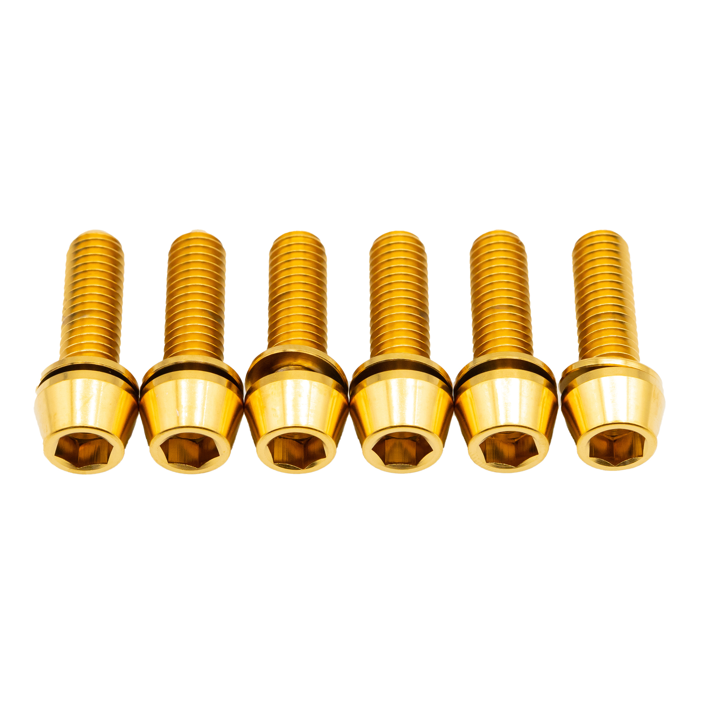 Better Bolts Deity Copperhead Ti  Stem Bolt Kit, Gold, 6/Count