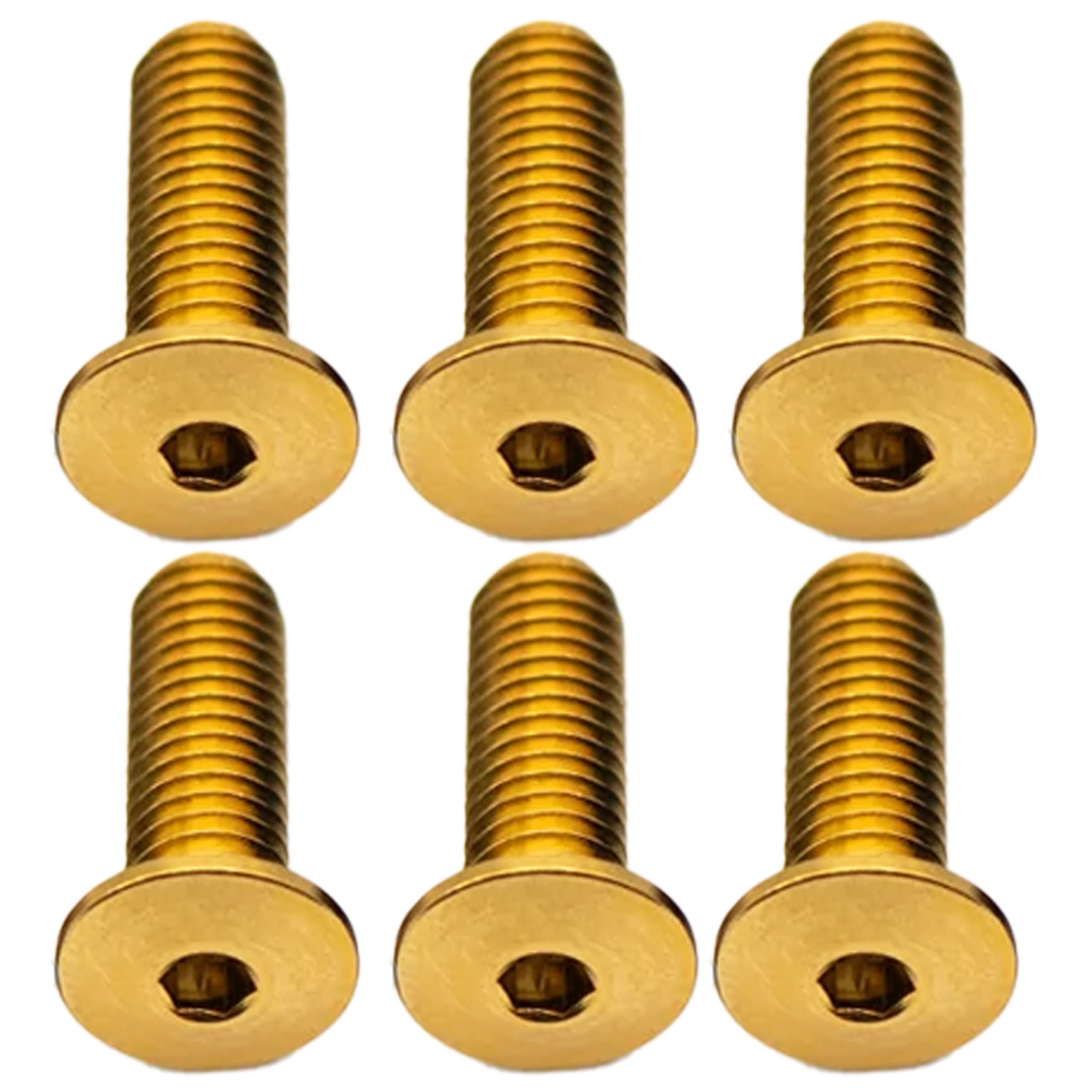 Better Bolts Titanium Water Bottle Cage Bolts, 15mm, Gold, 6/Count