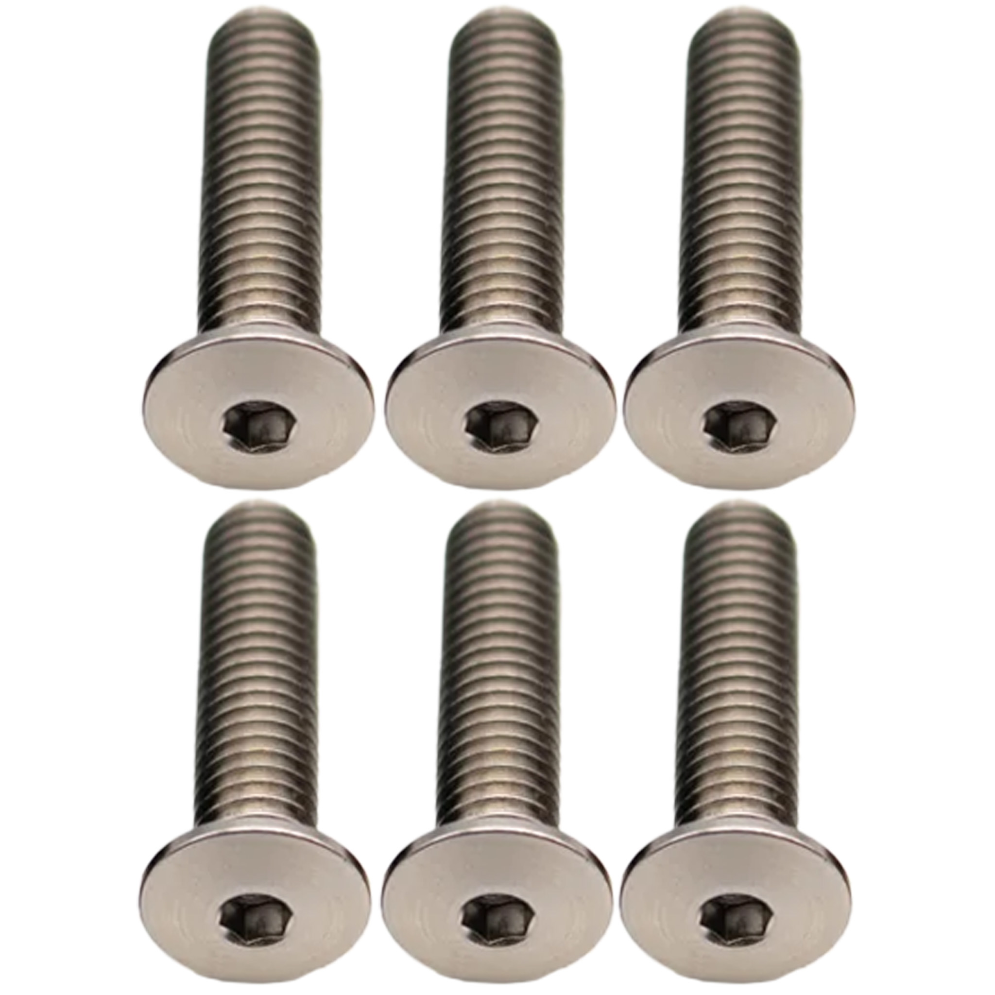 Better Bolts Titanium Water Bottle Cage Bolts,20mm, Silver, 6/Count