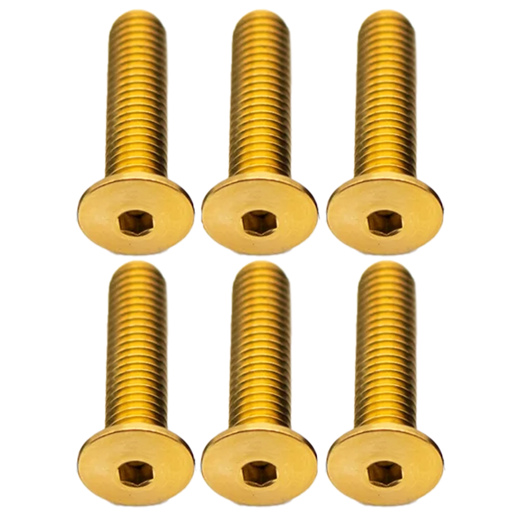 Better Bolts Titanium Water Bottle Cage Bolts,20mm, Gold, 6/Count
