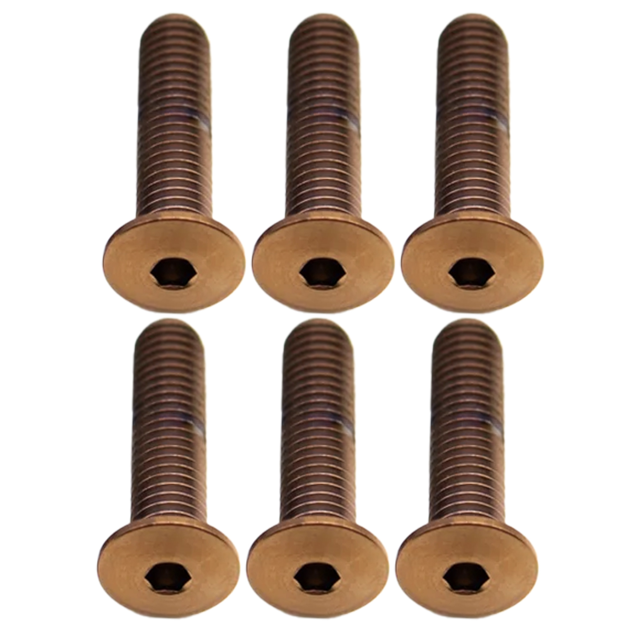 Better Bolts Titanium Water Bottle Cage Bolts,20mm, Copper, 6/Count
