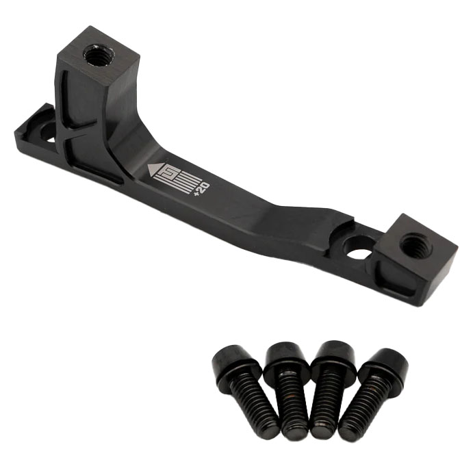 Freedom Coast Post Mount Brake Adapter, 160/180mm,+20, Black