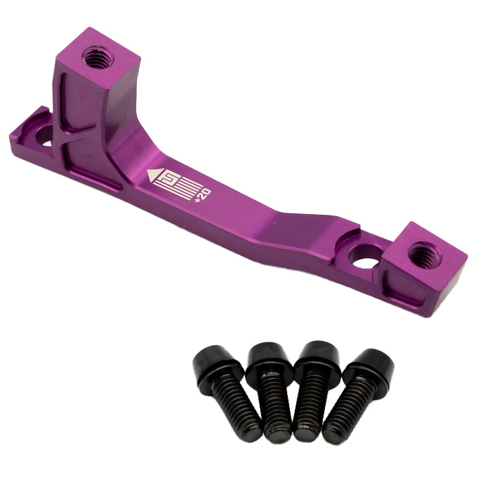 Freedom Coast Post Mount Brake Adapter, 160/180mm,+20, Purple