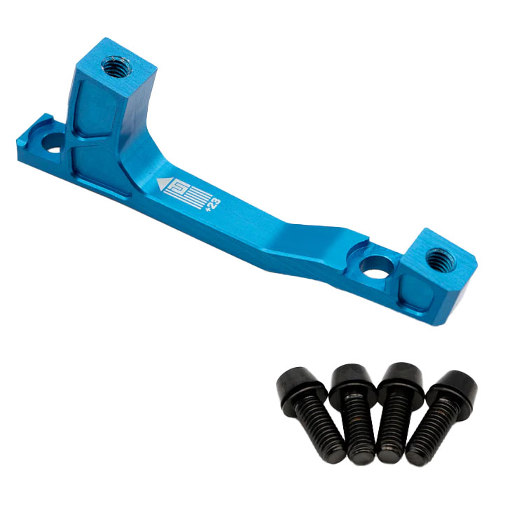 Freedom Coast Post Mount Brake Adapter, 160/180mm,+23, Blue