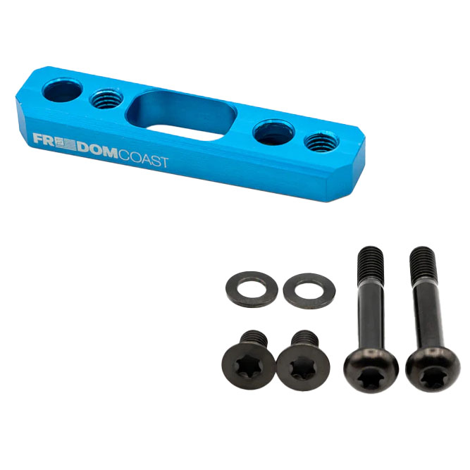 Freedom Coast Flat Mount Brake Adapter, Rear, 17mm Bolts, +20, Blue
