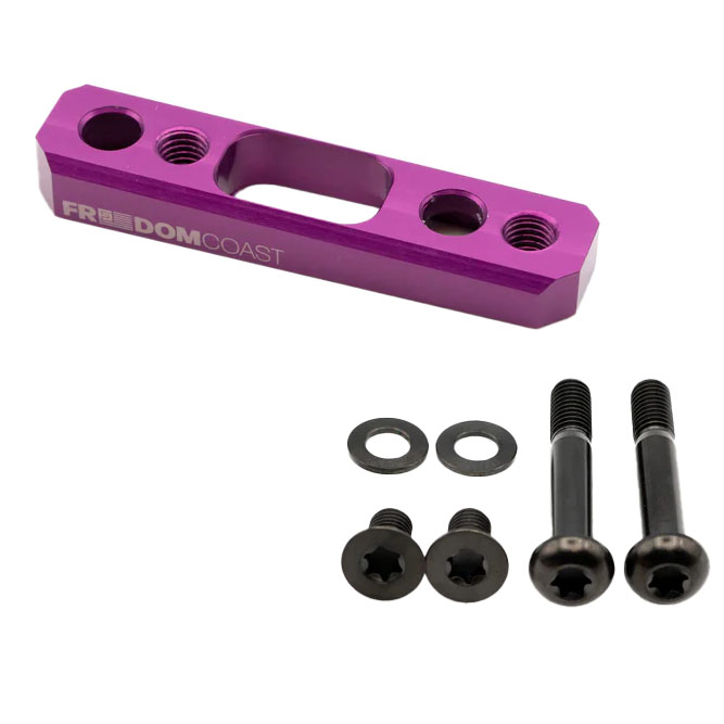 Freedom Coast Flat Mount Brake Adapter, Rear, 17mm Bolts,+20, Purple