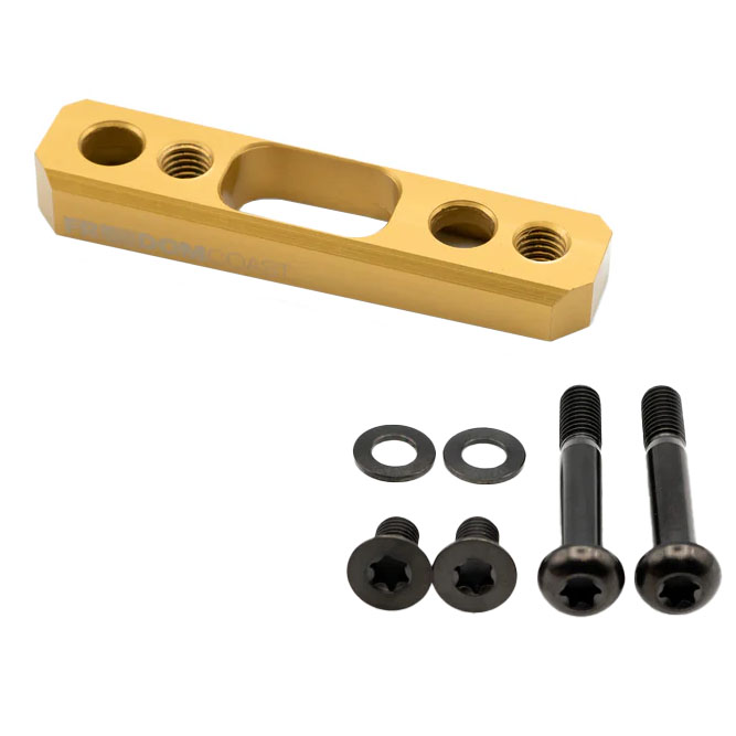 Freedom Coast Flat Mount Brake Adapter, Rear, 17mm Bolts, +20, Gold