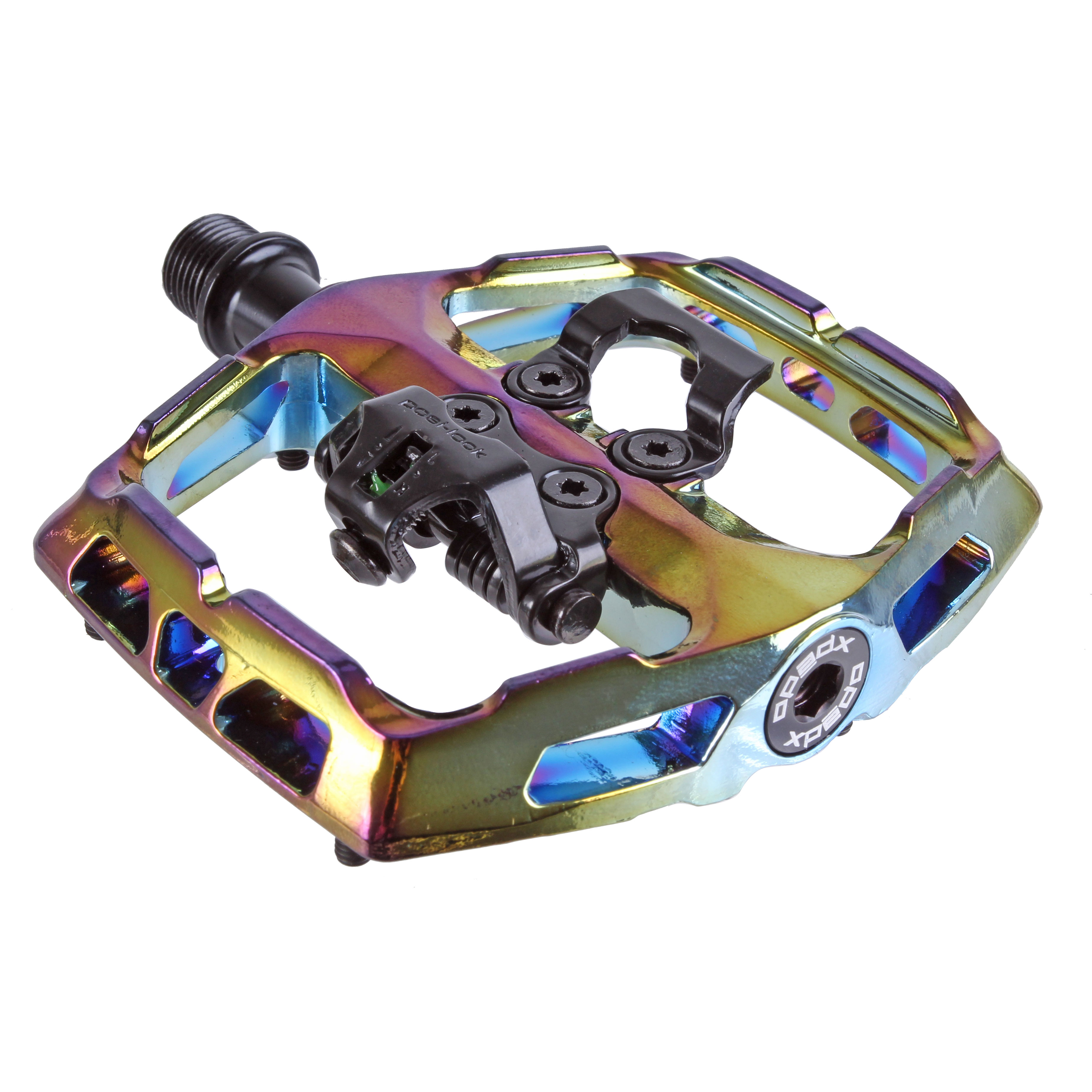 Xpedo Ambix Platform+Clipless Pedals, Oil Slick