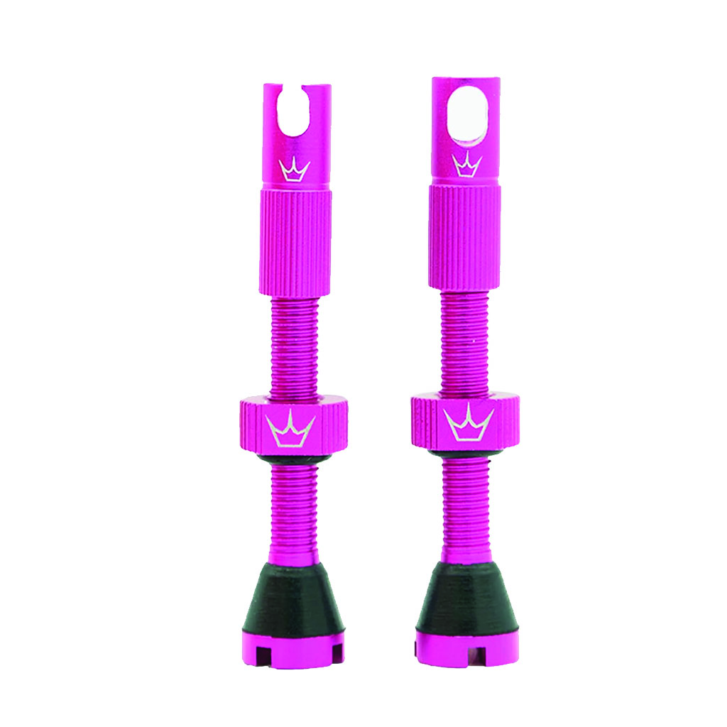 Peaty's Alloy Presta Valve Stem, 60mm, Pair, Punch (Pink)