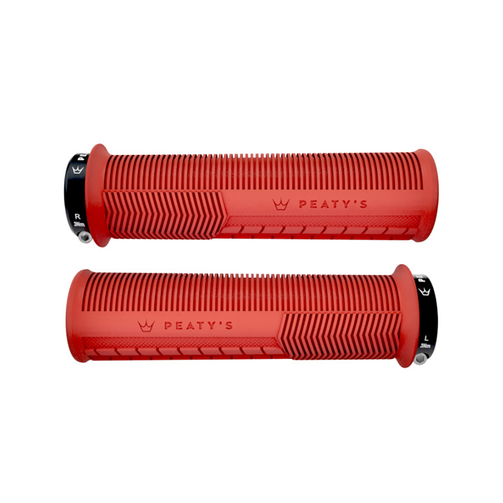 Peaty's Mushroom Thick Lock-On Grips, Pair, Red