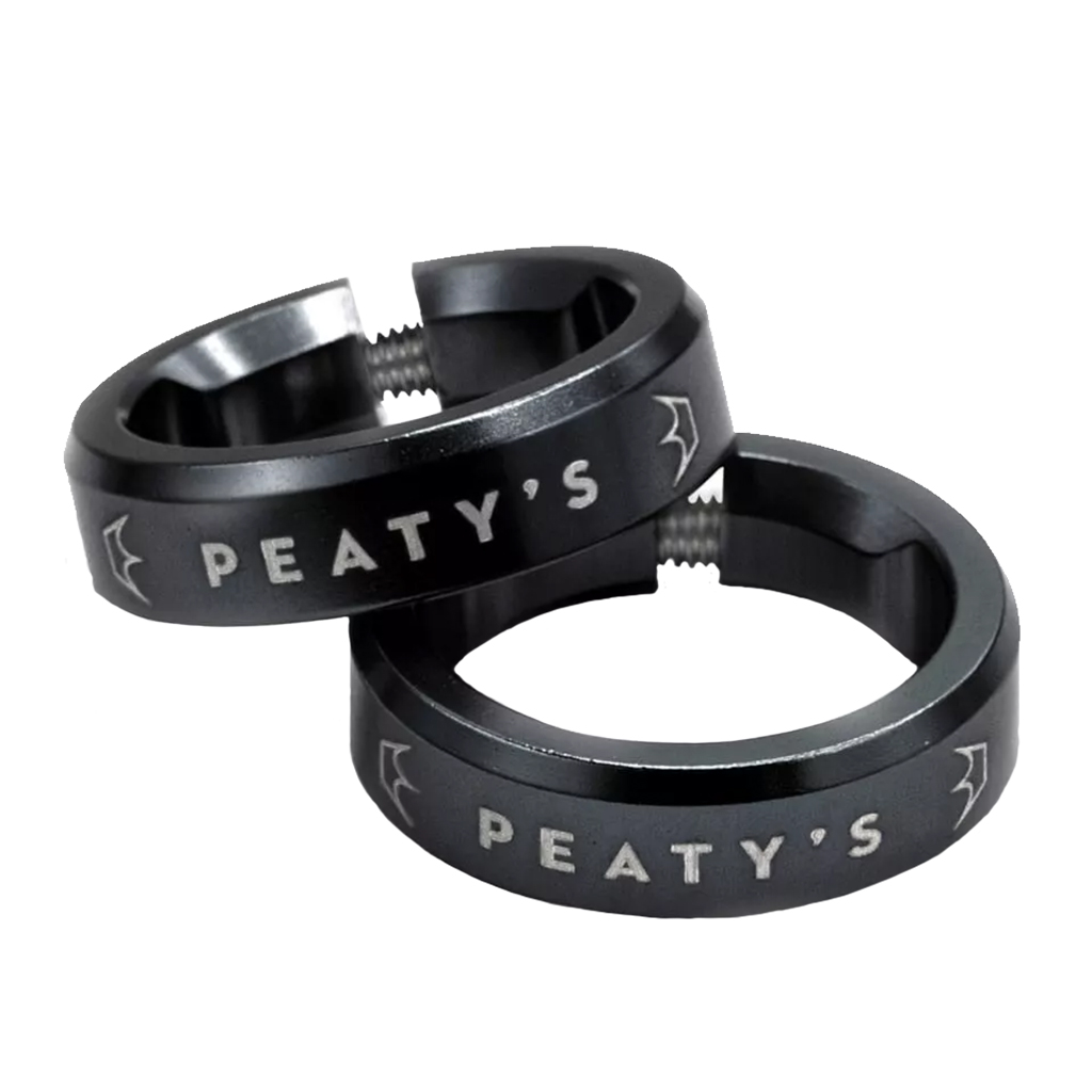 Peaty's Monarch Grip Lockrings, Pair, Black 