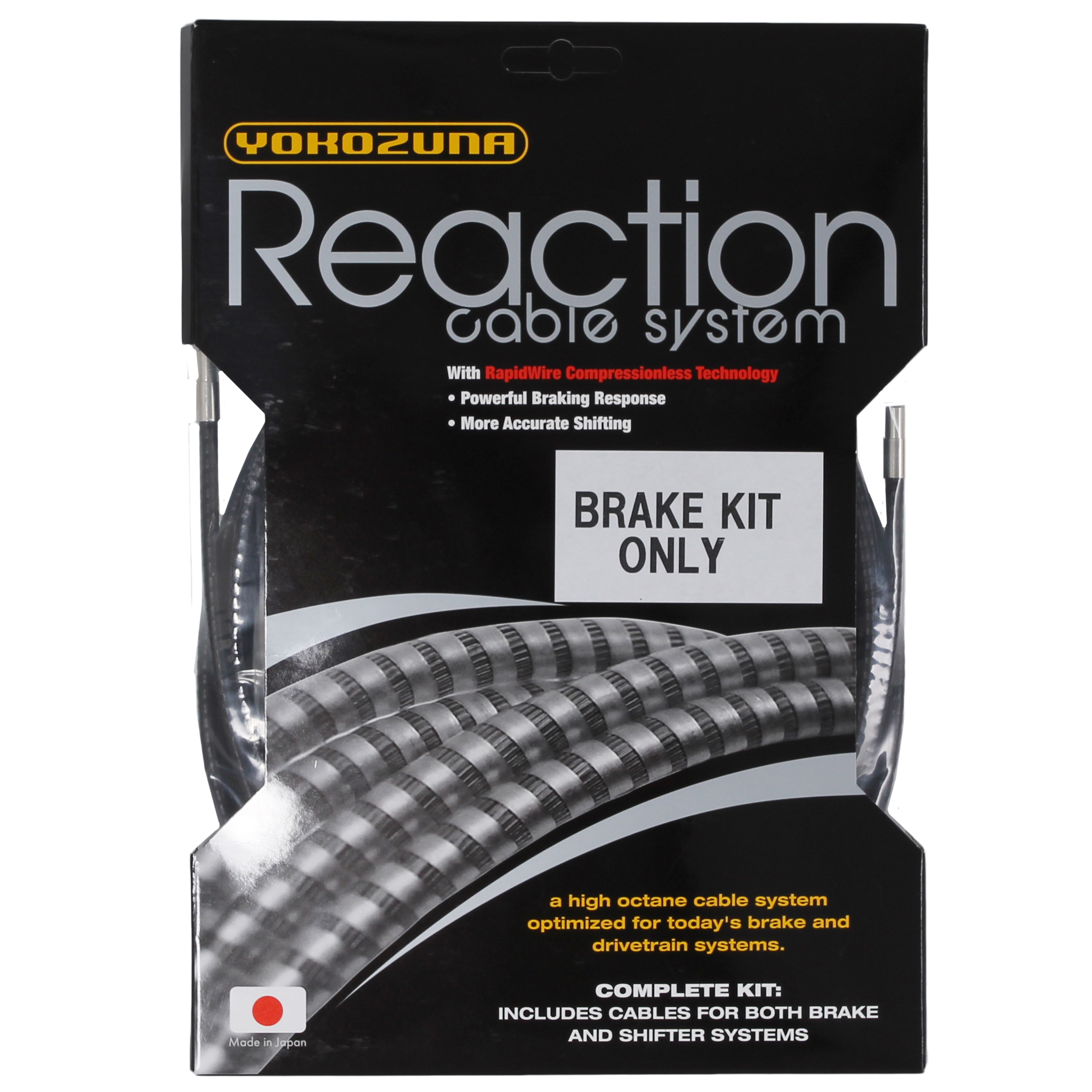 Yokozuna Reaction Brake Cable/Housing Kit, Rd/Mtn - Black