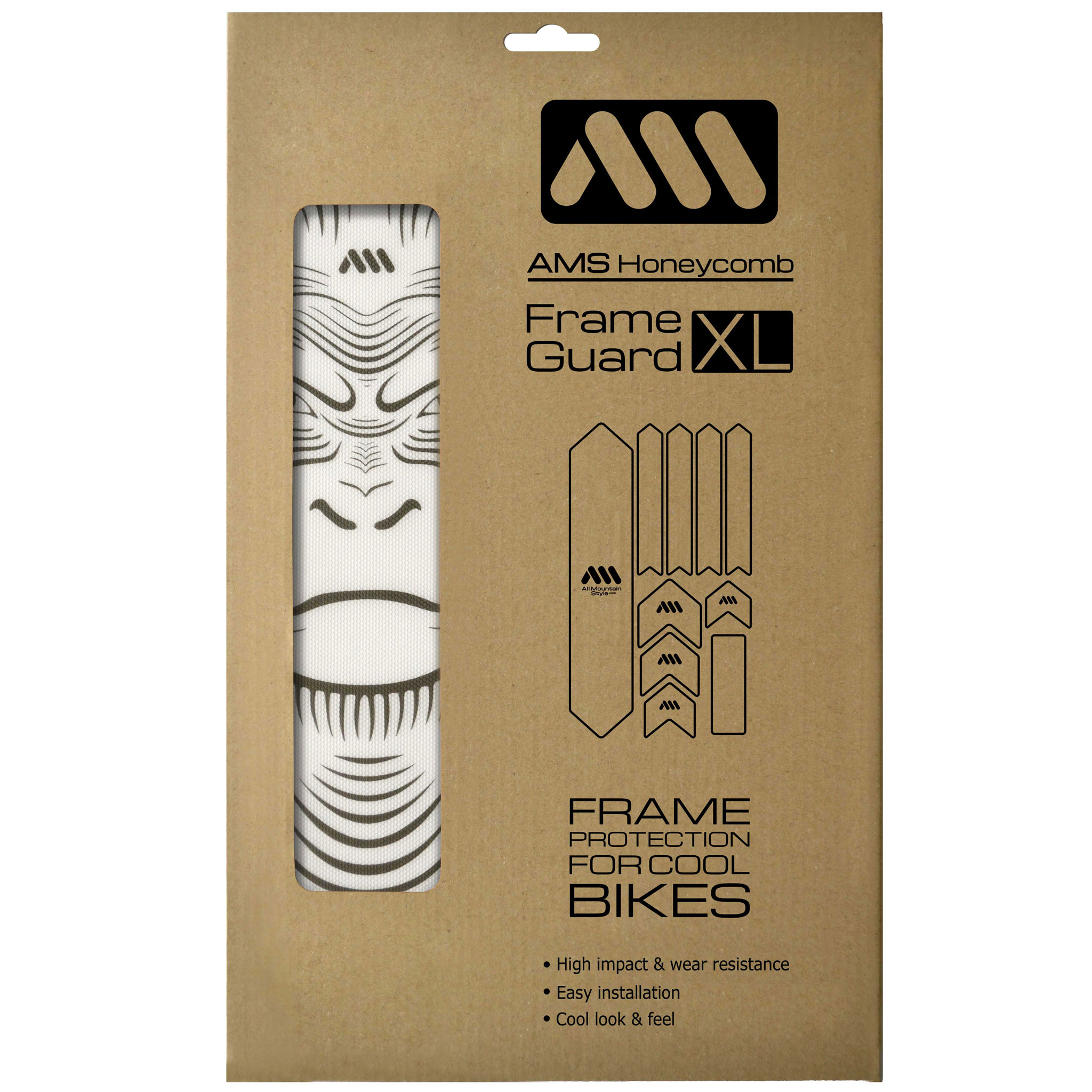 All Mountain Style Extra Honeycomb Frame Guard, Clear/Ape