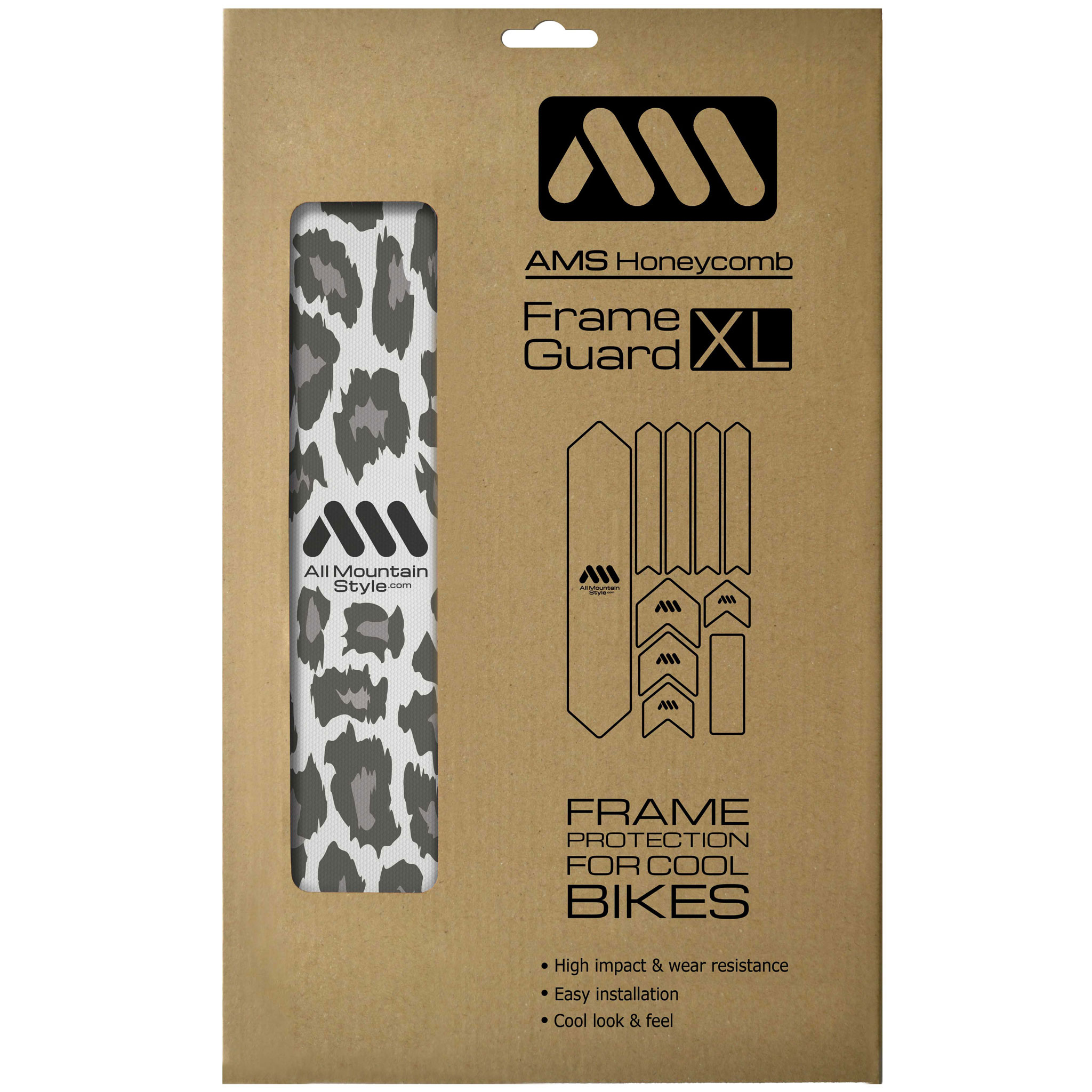 All Mountain Style Extra Honeycomb Frame Guard, Clear/Cheetah