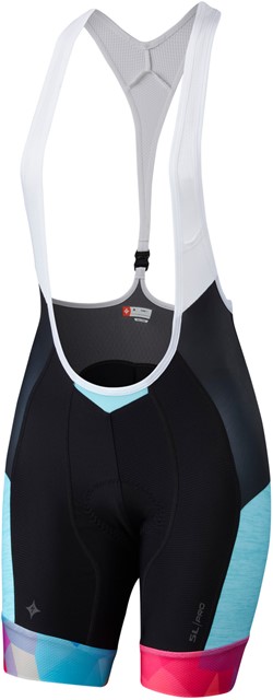 Specialized Women's SL Pro Bib Shorts Turquoise/Geo Fade Medium - 2017