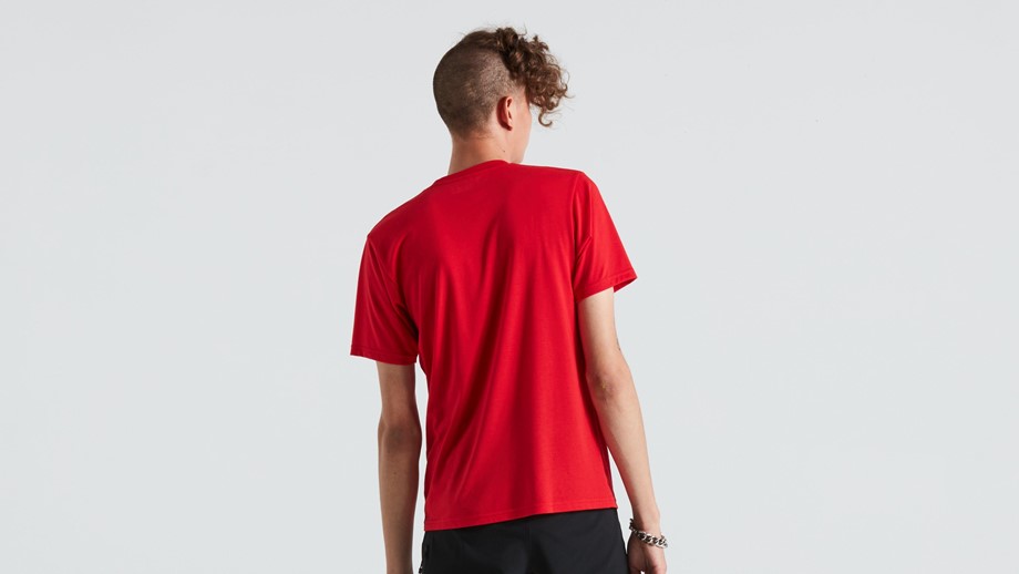 Specialized Men's Wordmark Short Sleeve T-Shirt Flo Red - XS